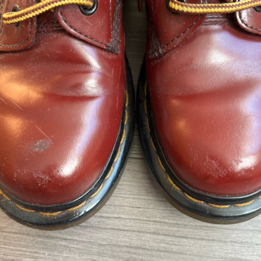 Dr. Martens 1460 Smooth Leather Lace Up Boots Cherry Size W6/M8 - Picture 7 of 7